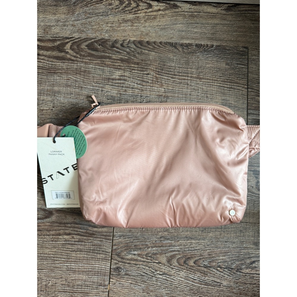 State Bags Lorimer Fanny Pack Pink Satin Puffer Fanny Pack NWT